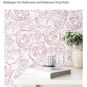 Floral Pink Wallpaper for Bathroom and Bedroom